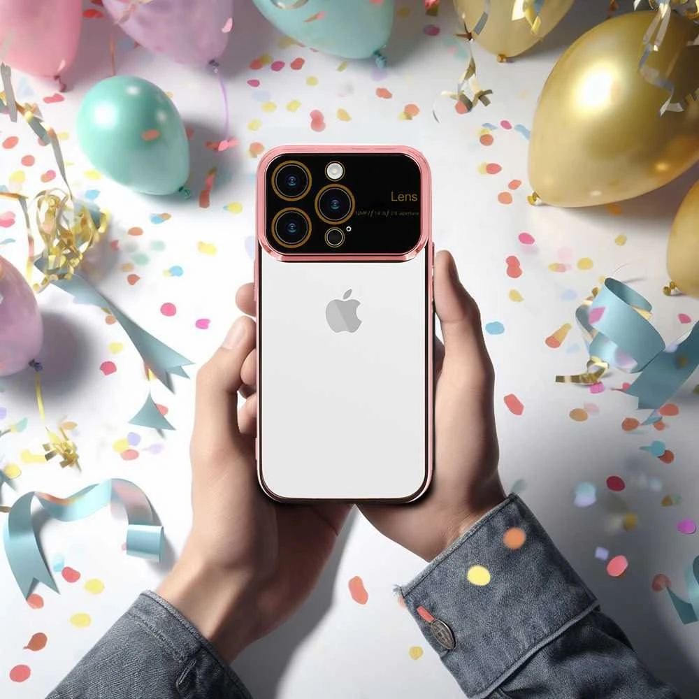 Toptel Topt Electro Lens dėklas skirtas Samsung Galaxy A24 4G rožinio aukso spalvos
