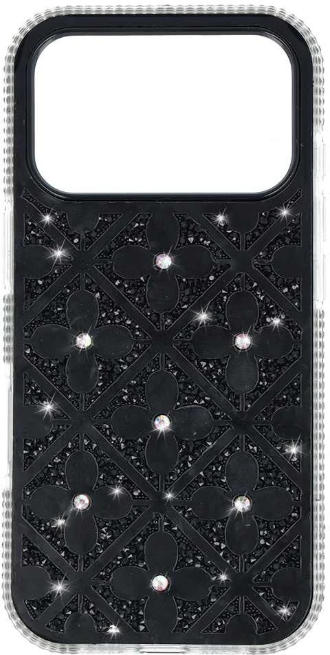 Topt Flower dėklas skirtas Apple iPhone 17 juodos spalvos