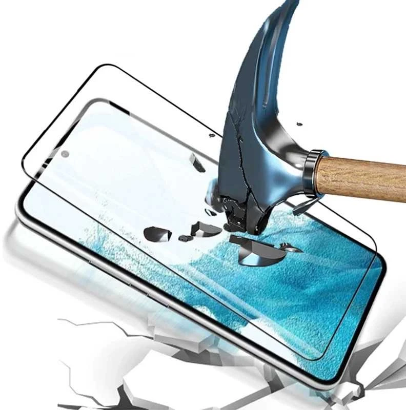 Tel Protect Topt Full Glue 6D Apsauginis stiklas skirtas Samsung Galaxy S22/S23 Juodas (with fingerprint unlock)