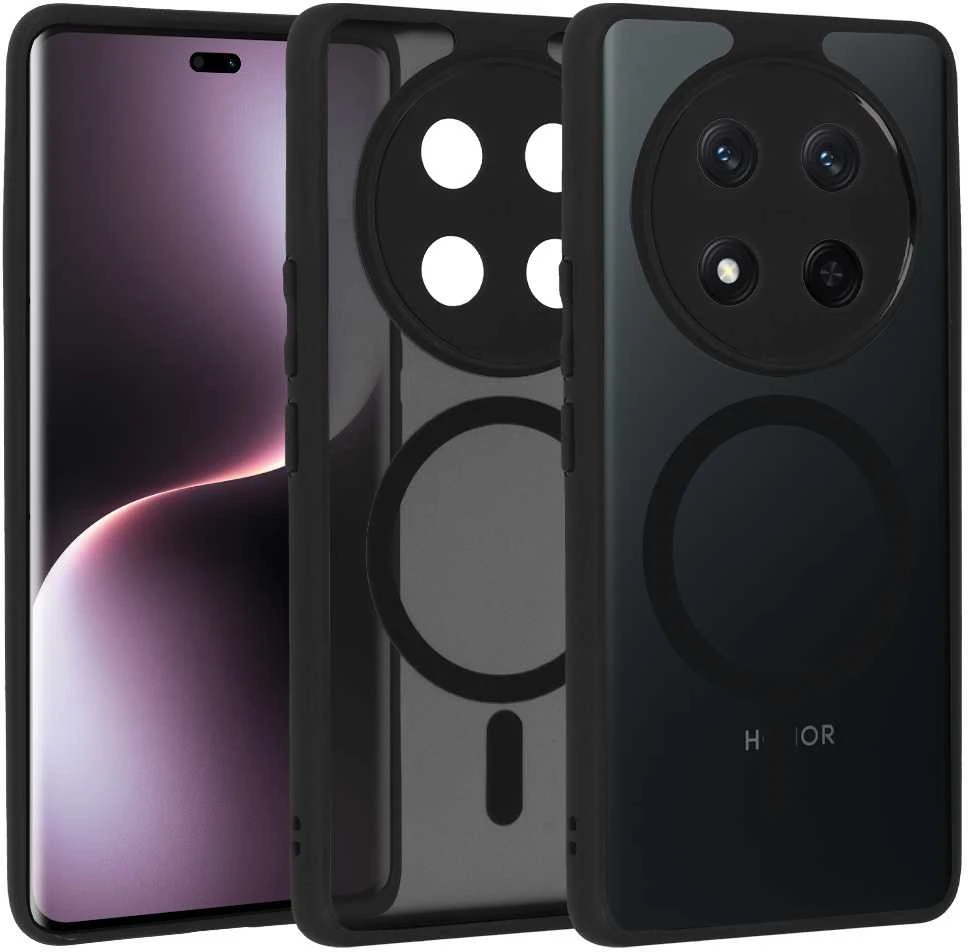 Dėklas Fusion Accessories Tel Protect Full Matte Mag Cover do Honor Magic7 Lite juodos spalvos
