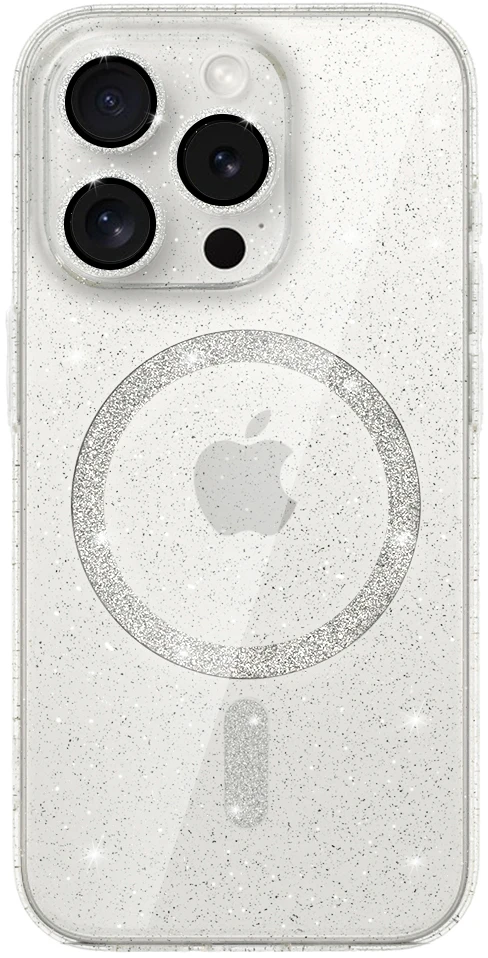 Oem Glitter Magsafe dėklas skirtas Iphone 16 Pro Max transparent