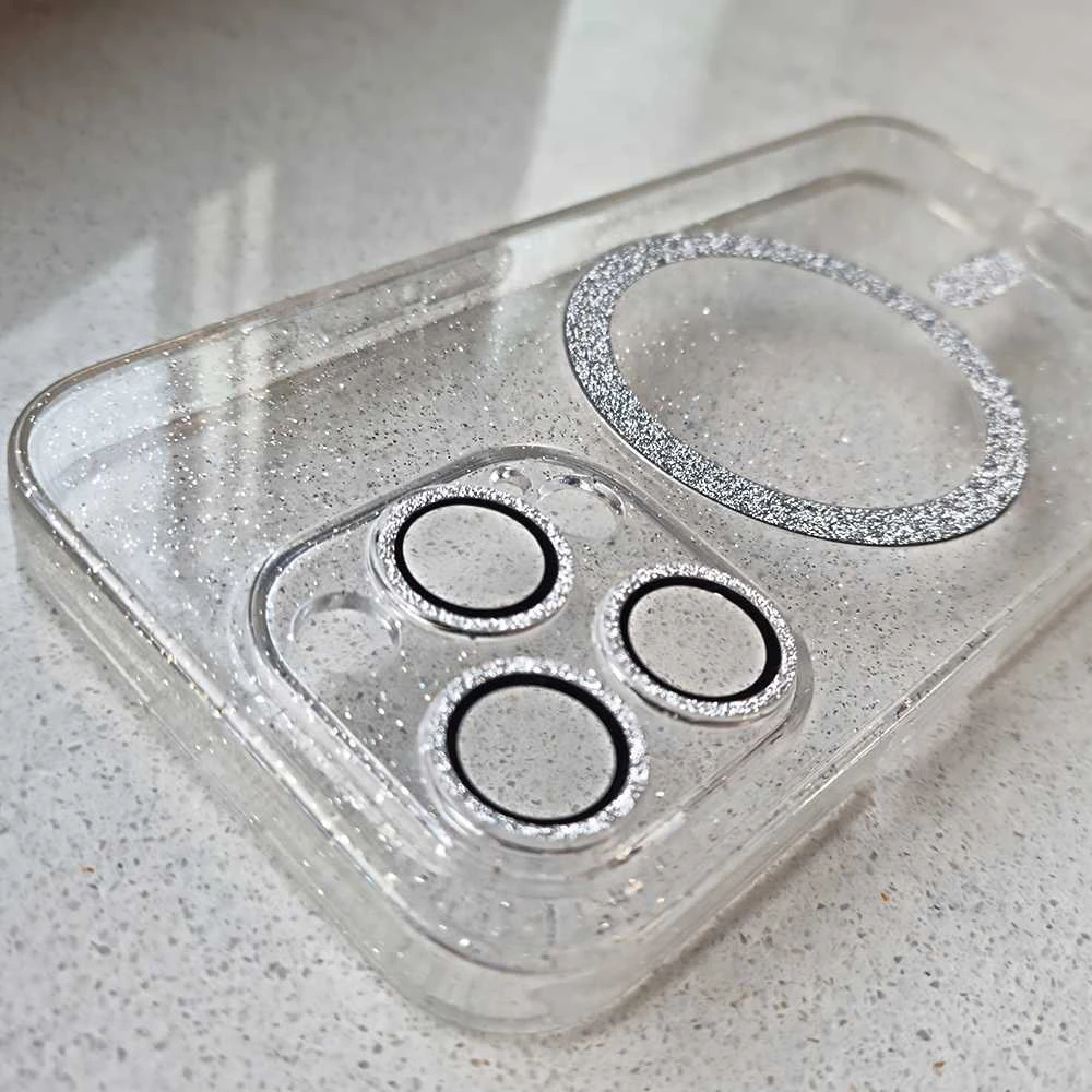 Toptel Topt Glitter Magsafe Dėklas skirtas Apple iPhone 16e skaidrus