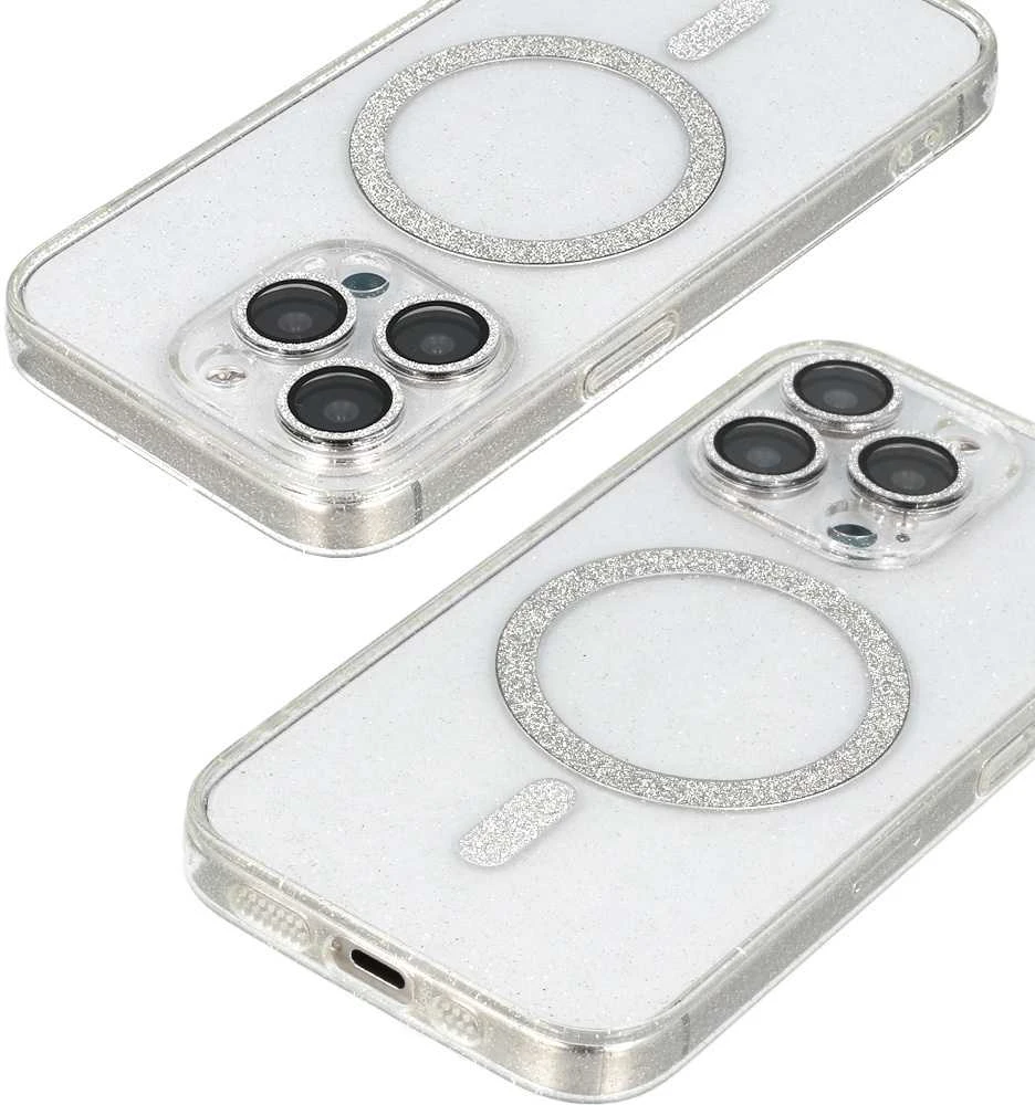 Toptel Topt Glitter Magsafe Dėklas skirtas Apple iPhone 16e skaidrus