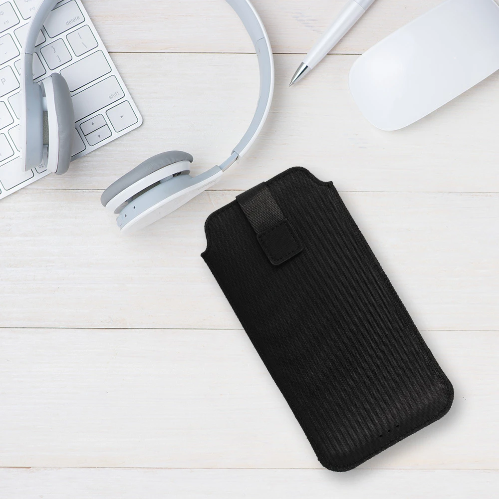 Fusion Accessories HIT Pouch Dėklas (Dydis XXL), skirtas Samsung S25 Ultra/S24 Ultra/M35/M23/A16 5G/Xiaomi Redmi 14C dizainas 1 juodas
