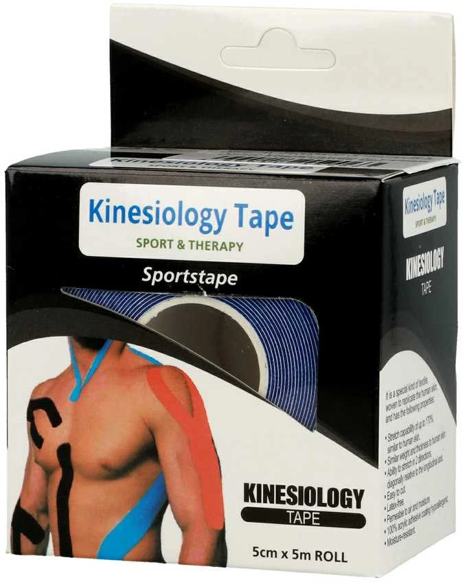 Fusion Accessories Topt Kineziologinis pleistras, 5 cm x 5 m mėlynos spalvos