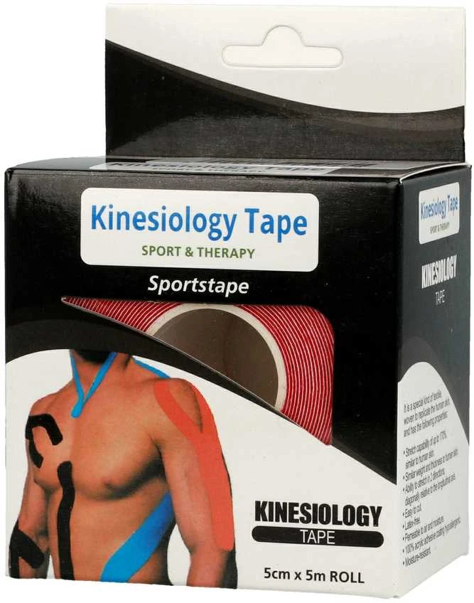Fusion Accessories Topt Kineziologinis pleistras, 5 cm x 5 m raudonos spalvos