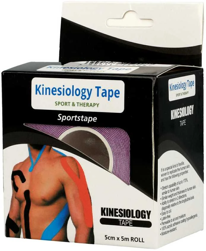 Fusion Accessories Topt Kineziologinis pleistras, 5 cm x 5 m violetinės spalvos