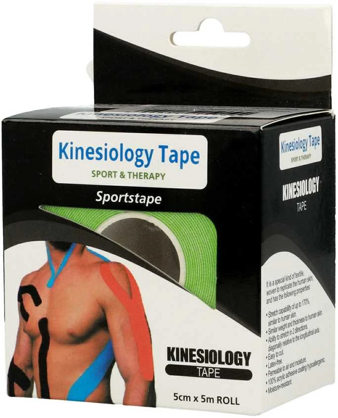 Fusion Accessories Topt Kineziologinis pleistras, 5 cm x 5 m žalios spalvos
