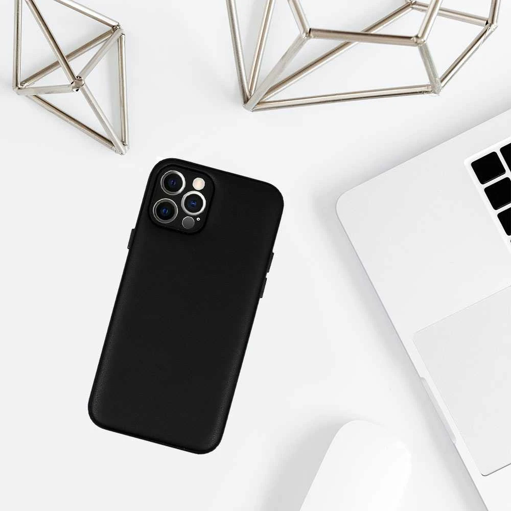 Topt Leather 3D dėklas skirtas Apple iPhone 12 Pro design 1 juodos spalvos