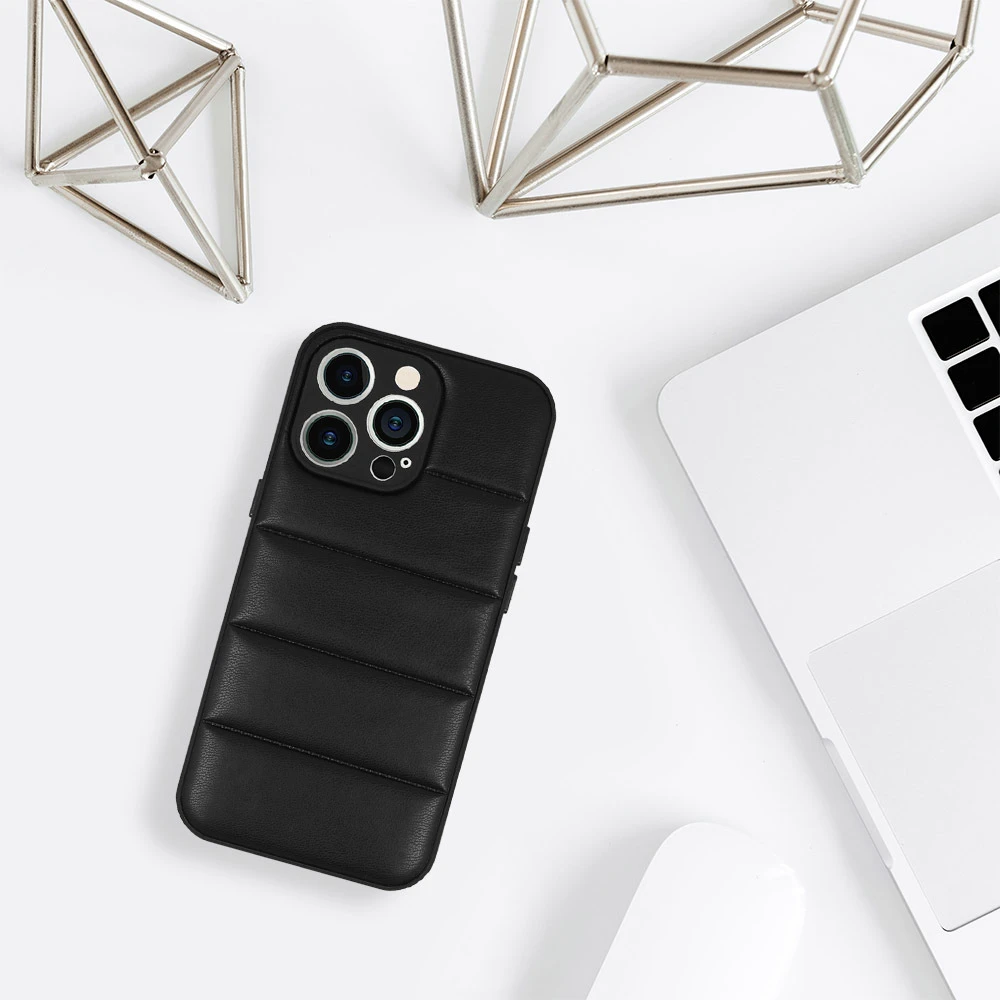 Dėklas Tel Protect Leather 3D Case skirtas Apple iPhone 14 Pro raštas 2 juodos spalvos