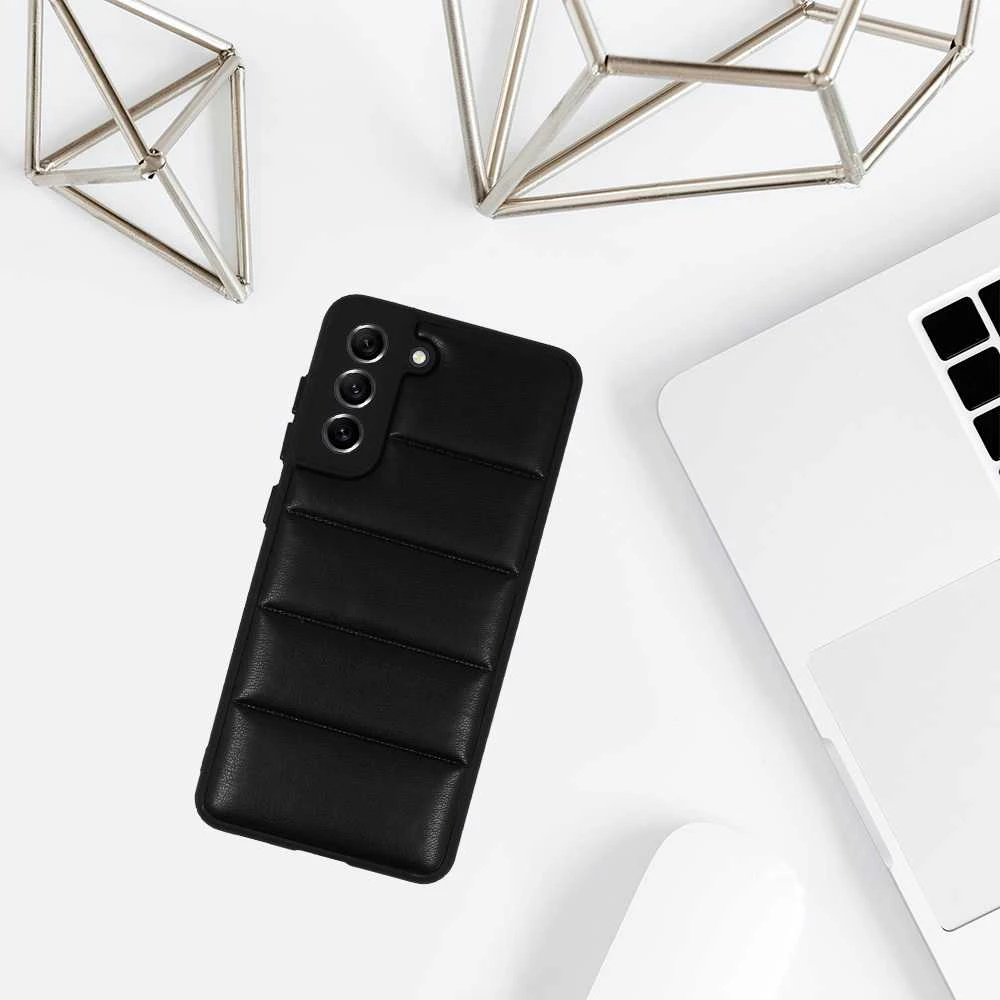 iLike Topt Leather 3D dėklas skirtas Samsung Galaxy S21 FE design 2 juodos spalvos
