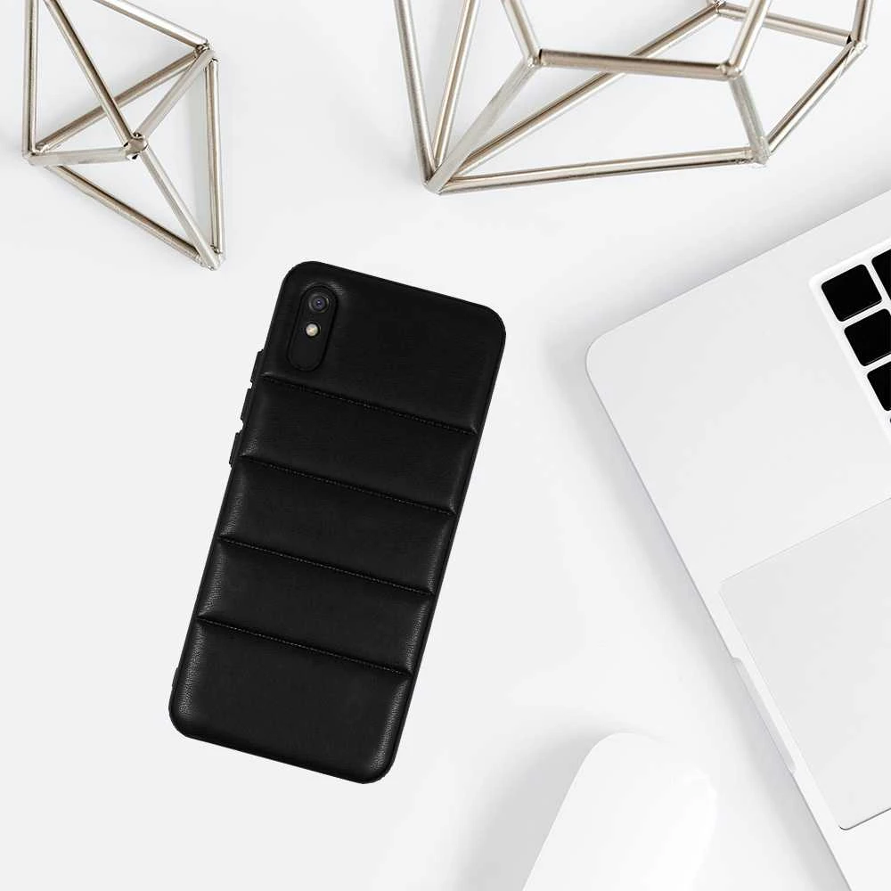 iLike Topt Leather 3D dėklas skirtas Xiaomi Redmi 9A design 2 juodos spalvos