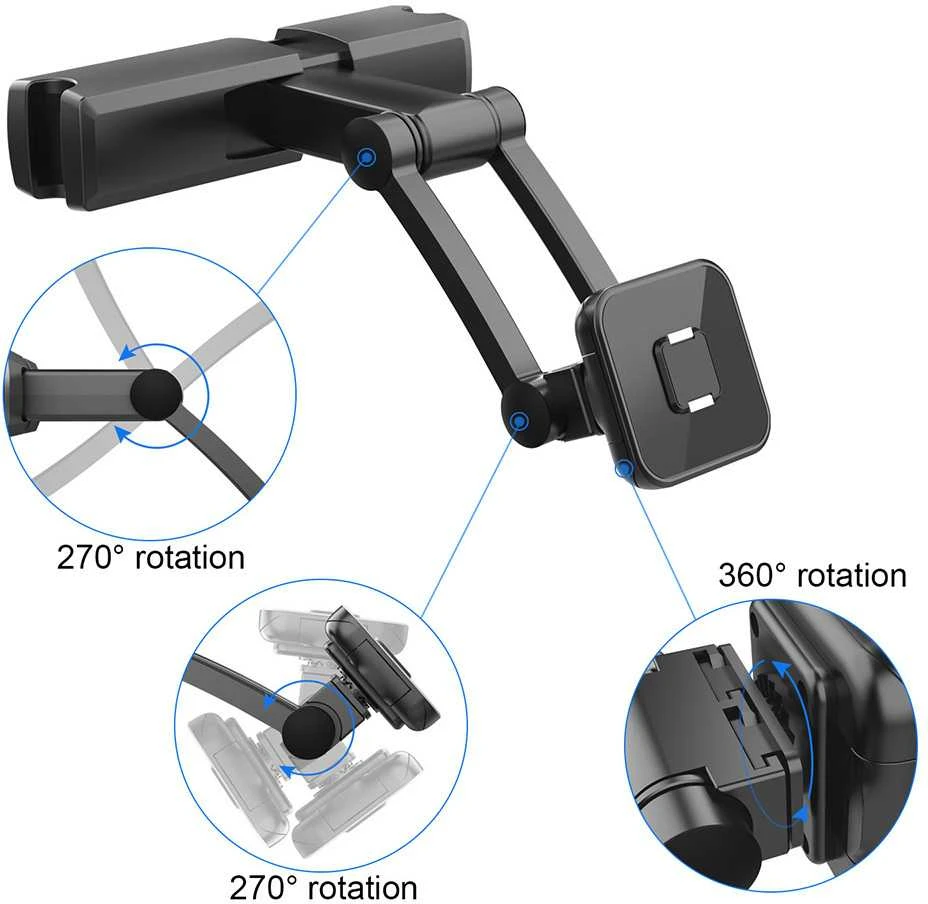 Toptel Topt Magnetic automobilinis laikiklis headrest mount Type 3 juodos spalvos