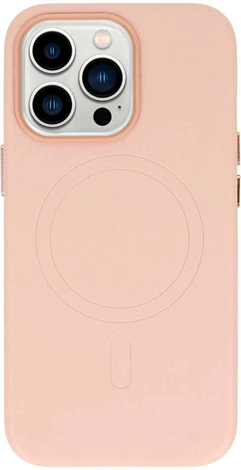 Fusion Accessories Topt MagSafe Leather dėklas skirtas Apple iPhone 15 Plus Light rožinės spalvos