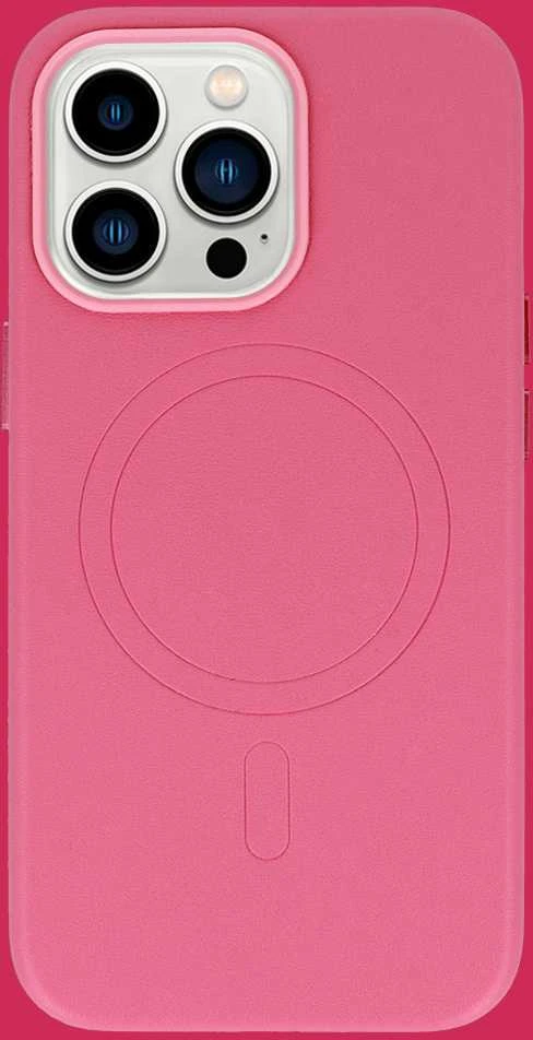 Fusion Accessories Topt MagSafe Leather dėklas skirtas Apple iPhone 15 Plus rožinės spalvos