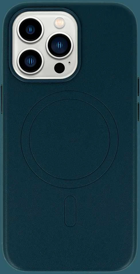 Fusion Accessories Topt MagSafe Leather dėklas skirtas Apple iPhone 15 Plus mėlynos spalvos