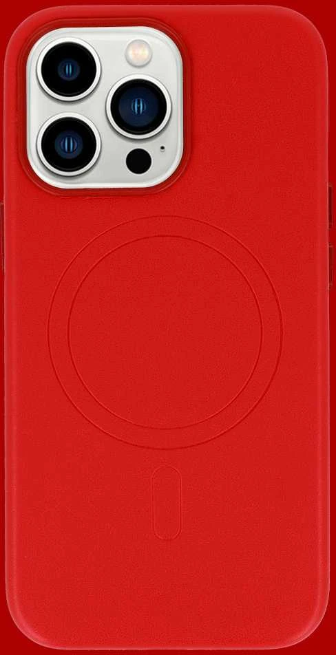 Fusion Accessories Topt MagSafe Leather dėklas skirtas Apple iPhone 15 Plus raudonos spalvos