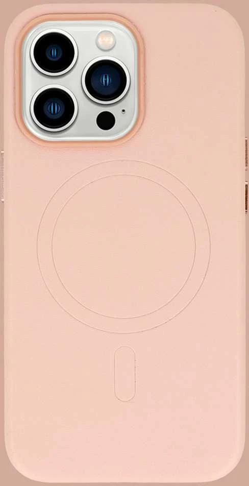 Fusion Accessories Topt MagSafe Leather dėklas skirtas Apple iPhone 15 Plus Light rožinės spalvos