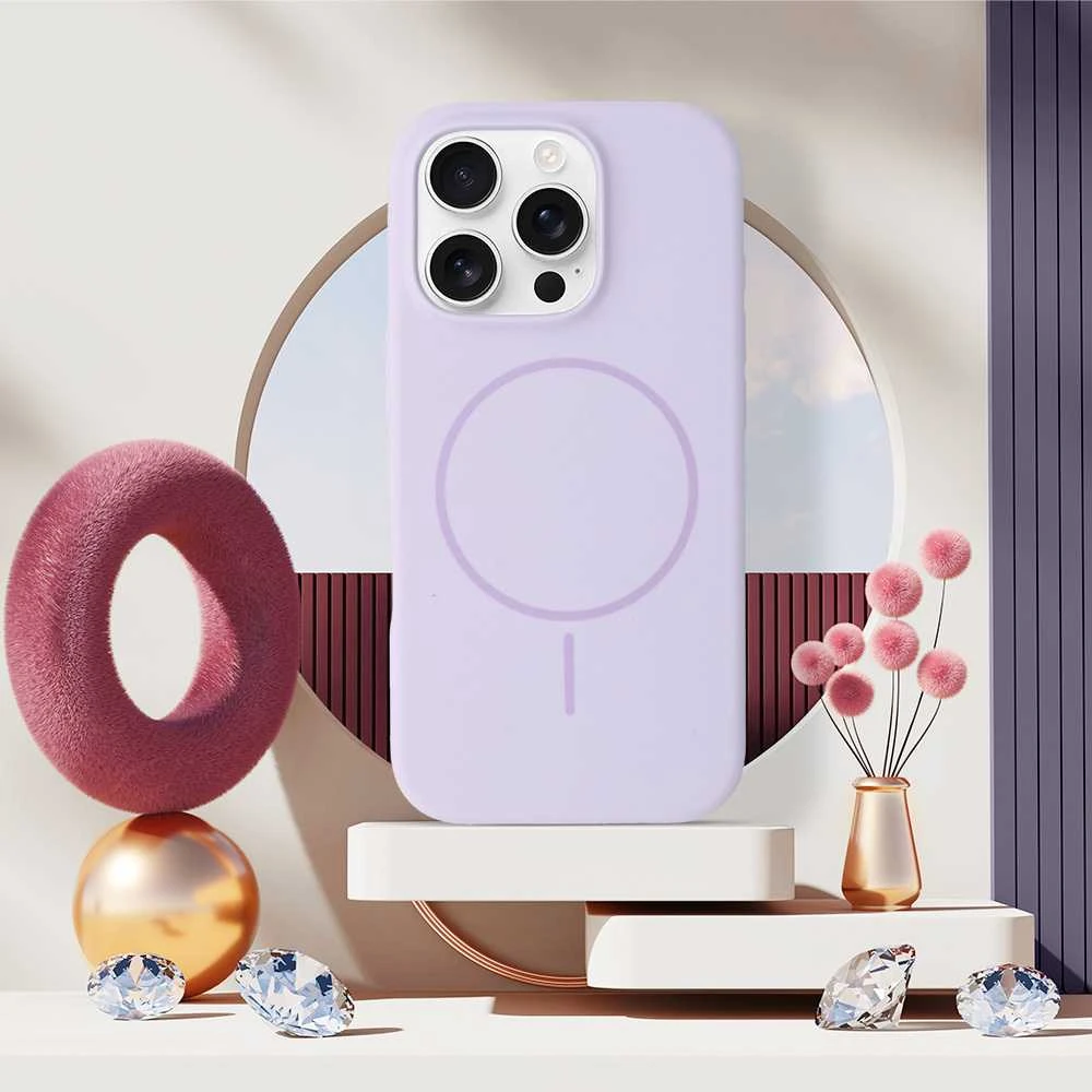Dėklas Fusion Accessories Topt Magsafe Slim Silicone skirtas Apple iPhone 16 Pro violetinės spalvos