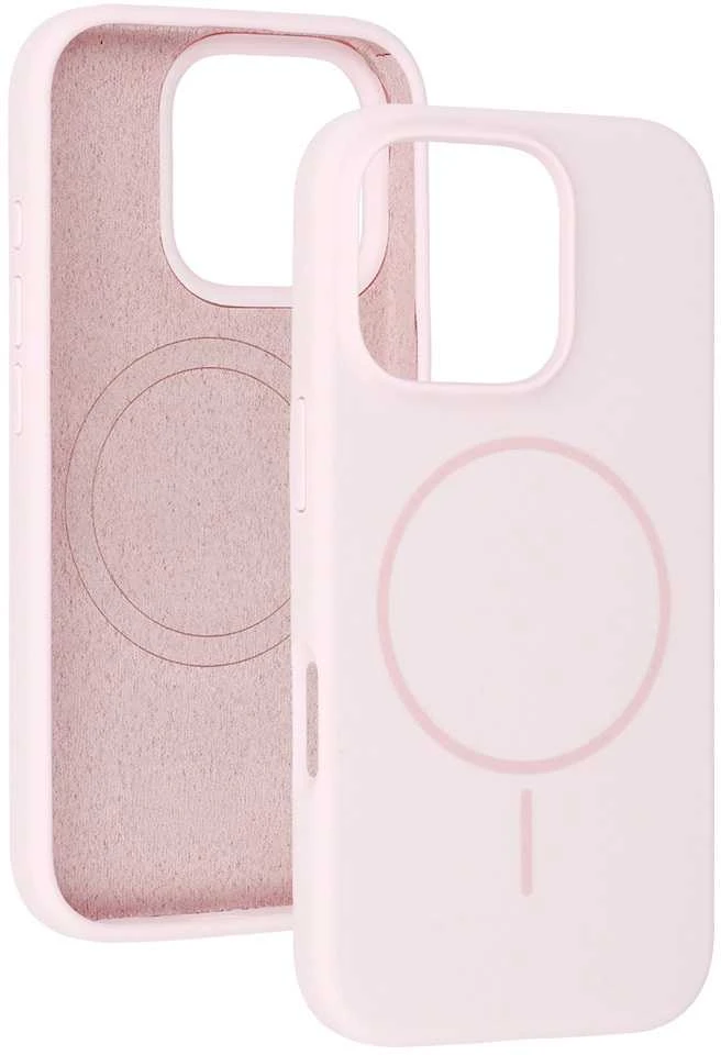 Fusion Accessories Topt Magsafe Slim Silicone Apple iPhone 16 Pro Max light dėklas telefonui rožinės spalvos