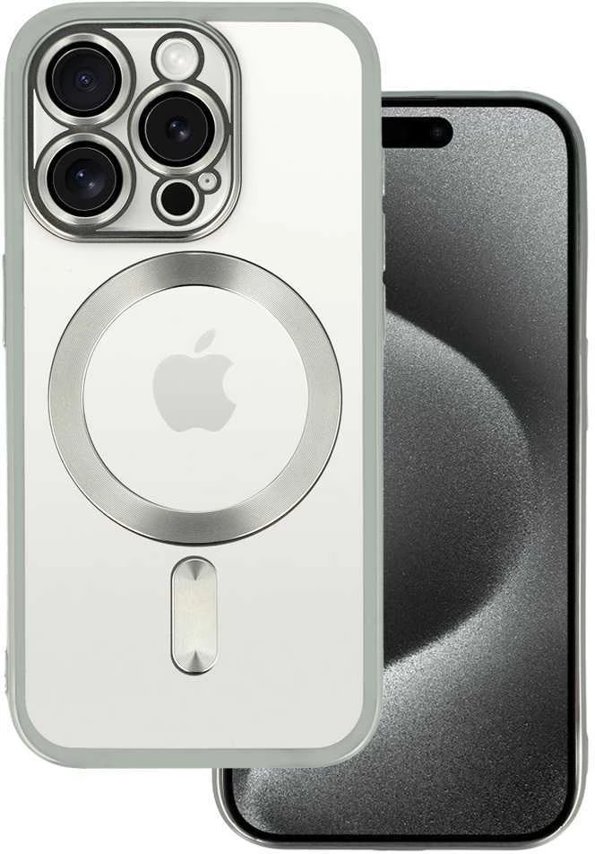 Fusion Accessories Topt Metallic Magsafe dėklas skirtas Apple iPhone 16 Pro sidabro spalvos