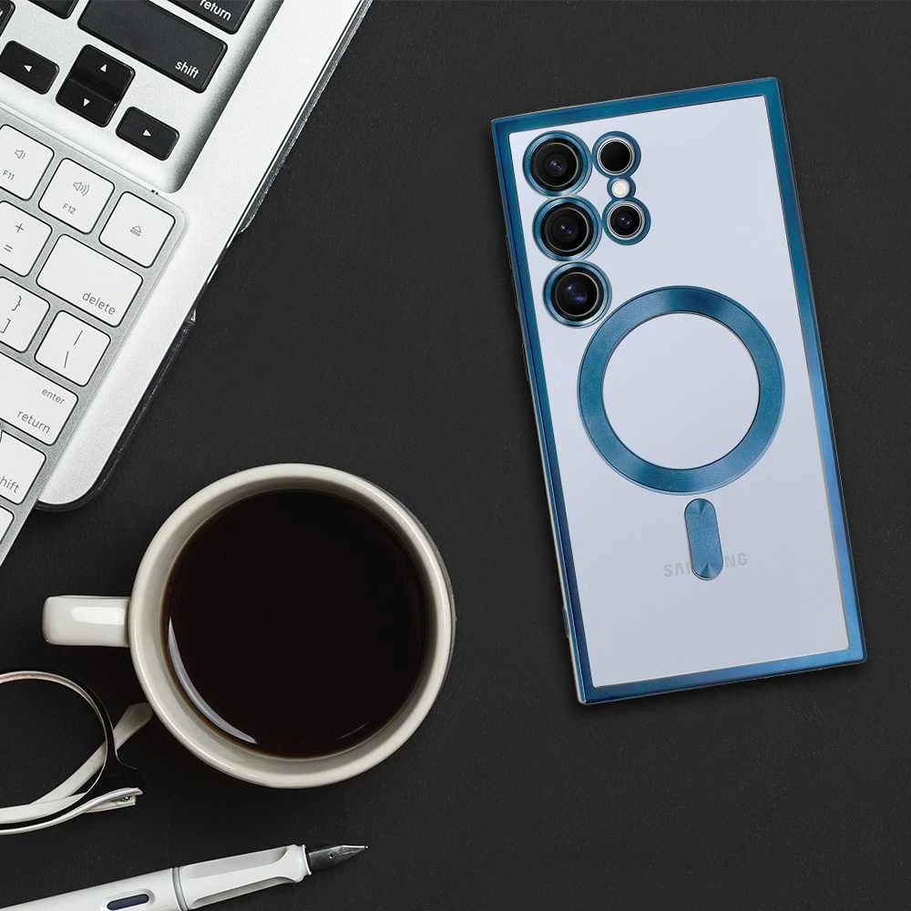 Toptel Topt Metallic Magsafe dėklas skirtas Samsung Galaxy S22 Plus mėlynos spalvos