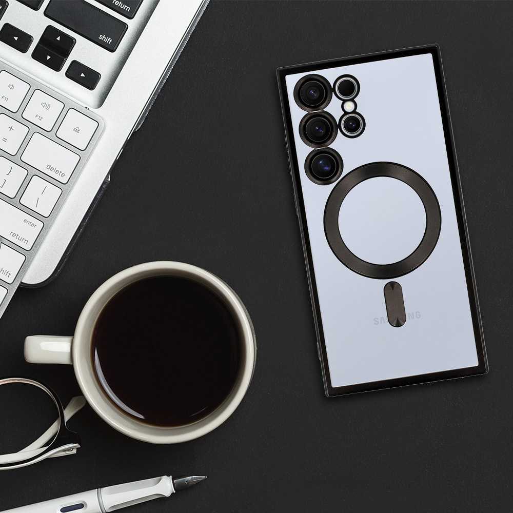 Fusion Accessories Topt Metallic Magsafe dėklas skirtas Samsung Galaxy S24 juodos spalvos