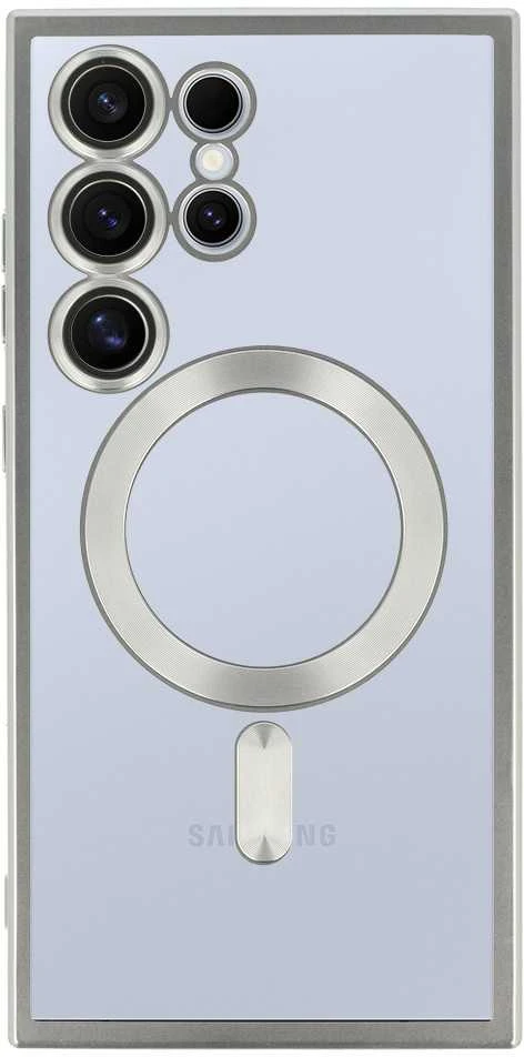 Fusion Accessories Topt Metallic Magsafe dėklas skirtas Samsung Galaxy S24 sidabro spalvos