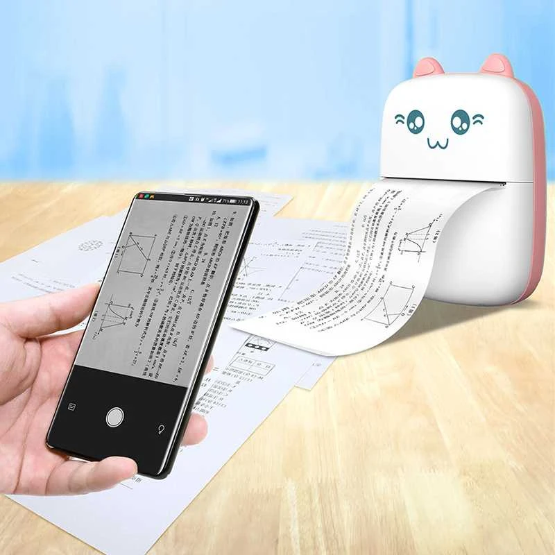 Fusion Accessories Topt Mini bluetooth terminis spausdintuvas paveikslėliams, užrašams baltos ir rožinės spalvos