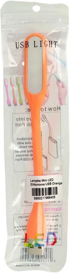 Oem Topt Mini LED Lamp Silicone USB Oranžinis