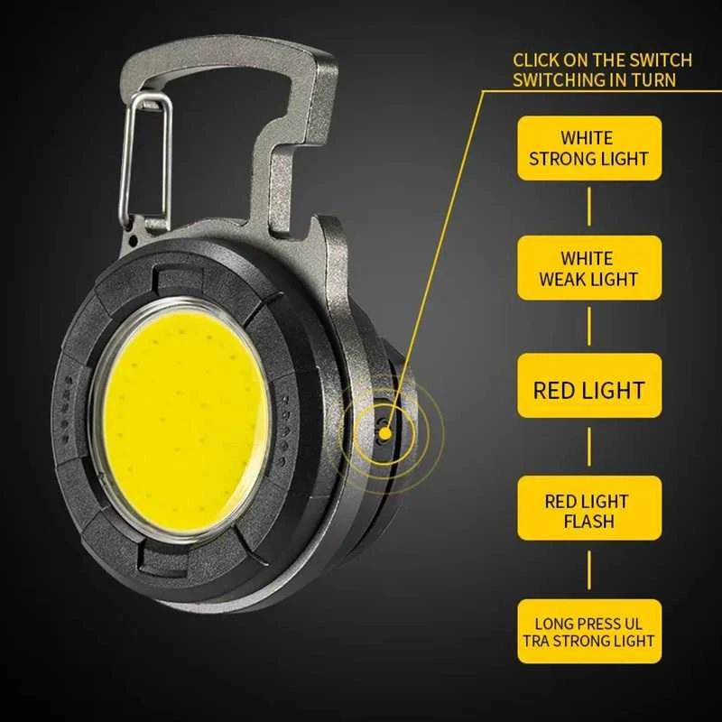 Fusion Accessories Topt Mini žibintuvėlis LED raktų pakabukas YT877 Type C