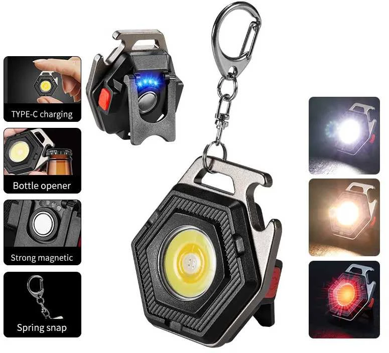 Fusion Accessories Topt Mini žibintuvėlis LED raktų pakabukas W5131 Type C