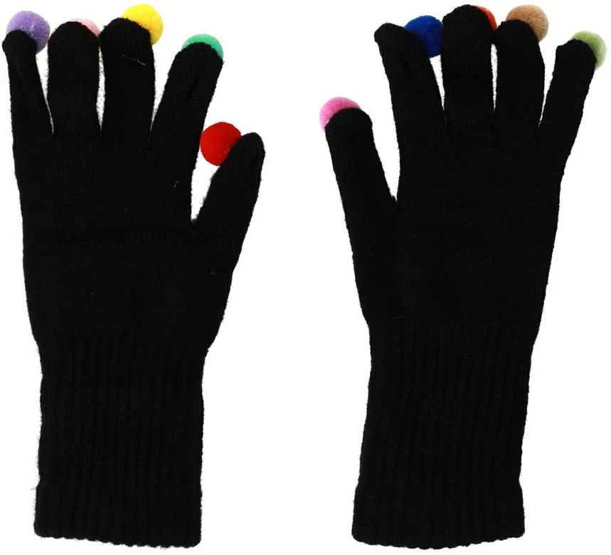 Fusion Accessories Topt Pirštinės telefonams with pom poms Juodas