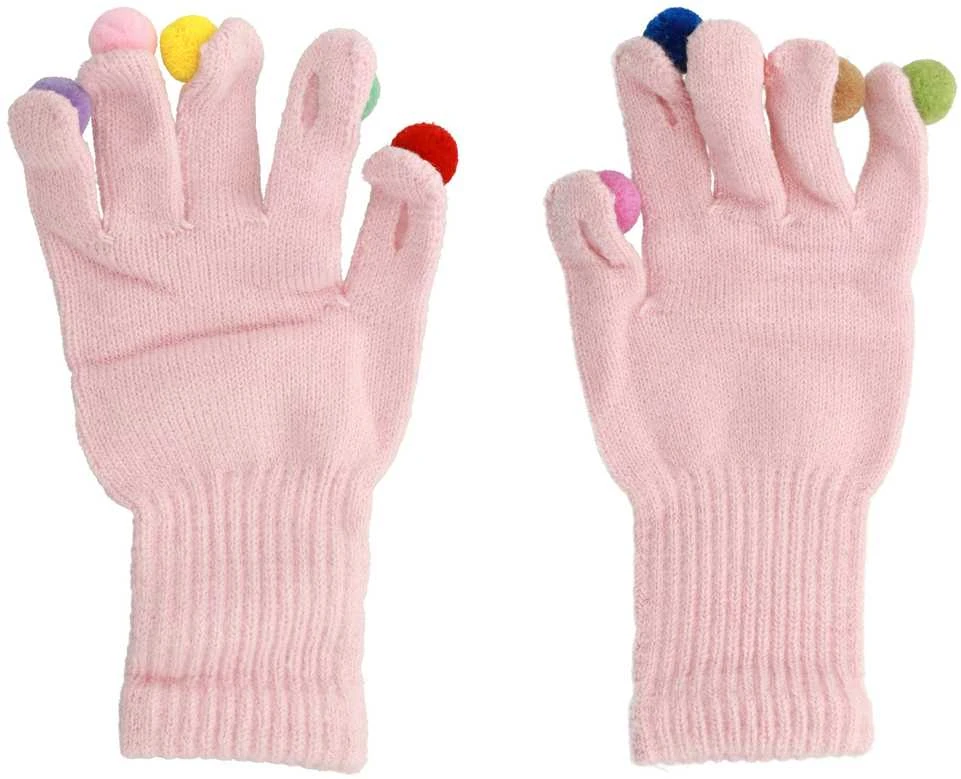 Fusion Accessories Topt Pirštinės telefonams with pom poms Rožinis