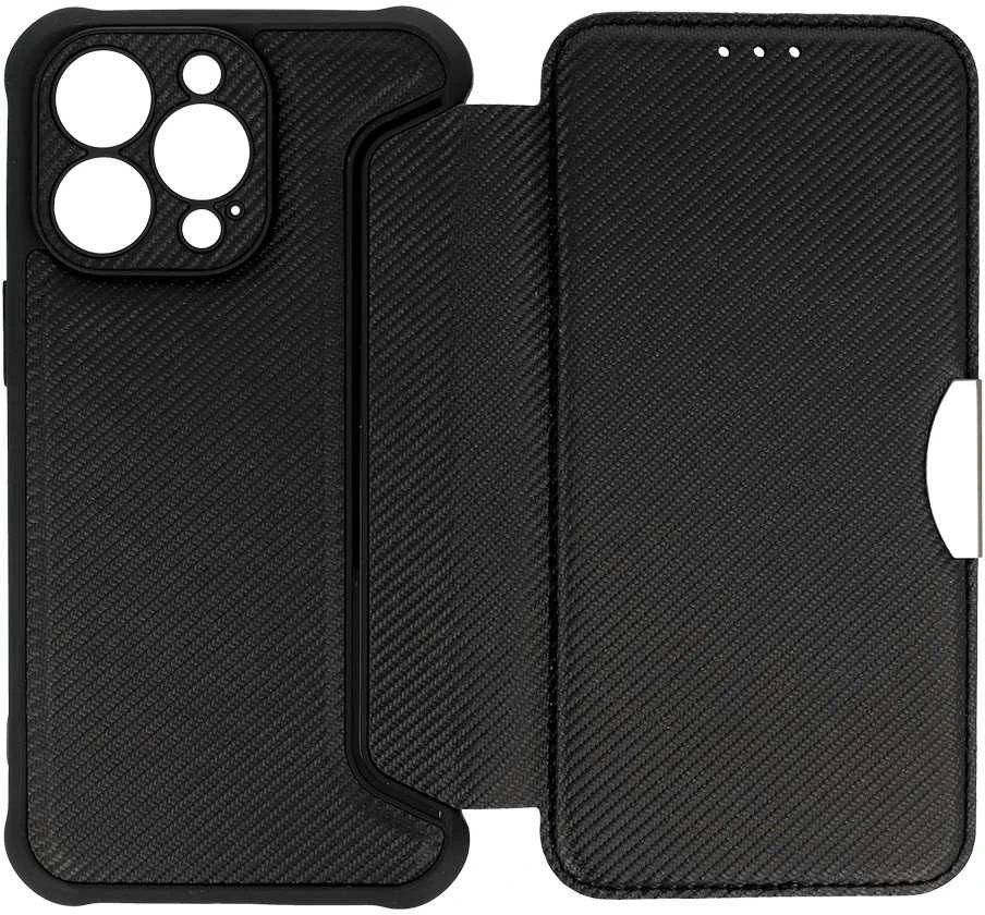 Topt Razor Carbon Book dėklas skirtas Apple iPhone 12 juodos spalvos