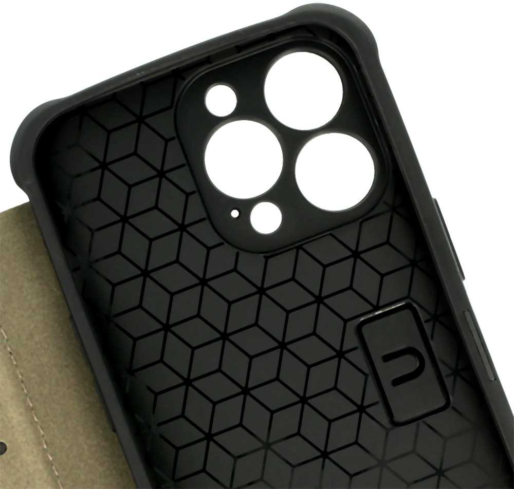 Toptel Topt Razor Carbon Book dėklas skirtas Apple iPhone 14 Pro Max juodos spalvos