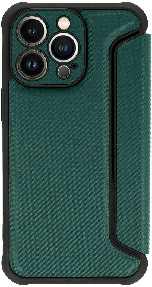 Topt Razor Carbon Book dėklas skirtas Apple iPhone 12 dark žalios spalvos