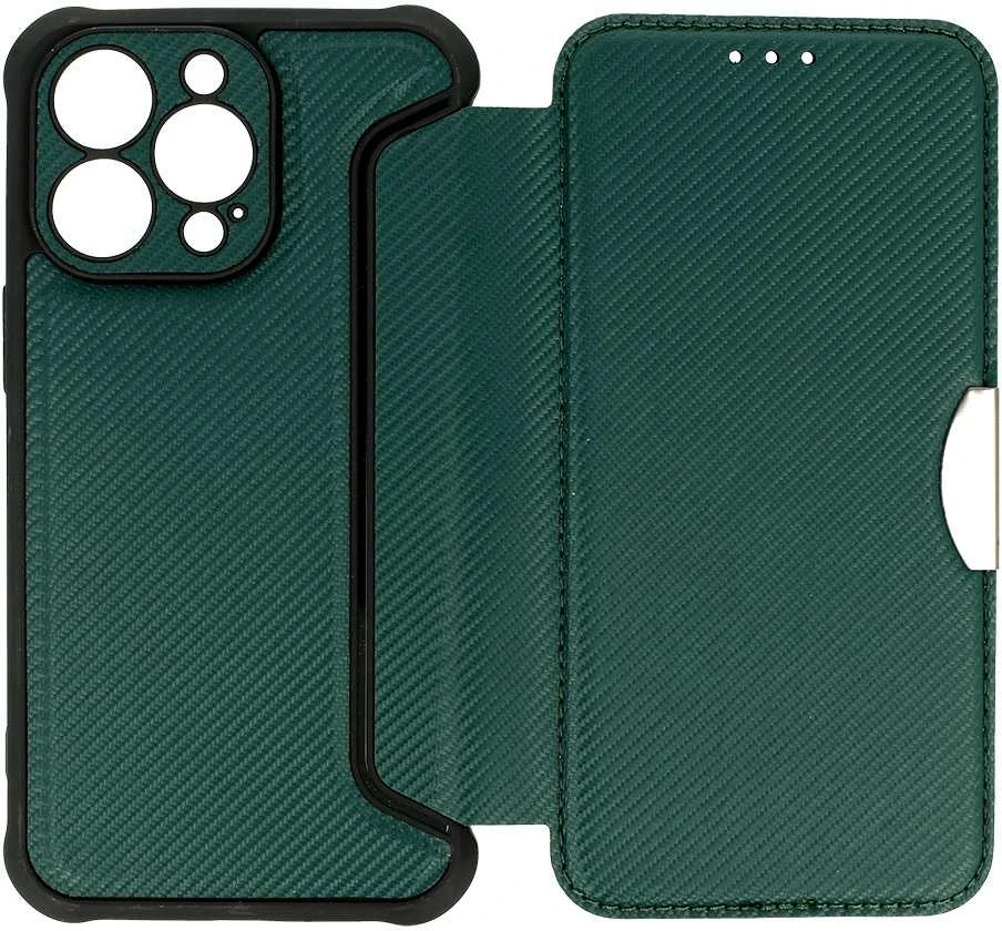 Topt Razor Carbon Book dėklas skirtas Apple iPhone 12 dark žalios spalvos