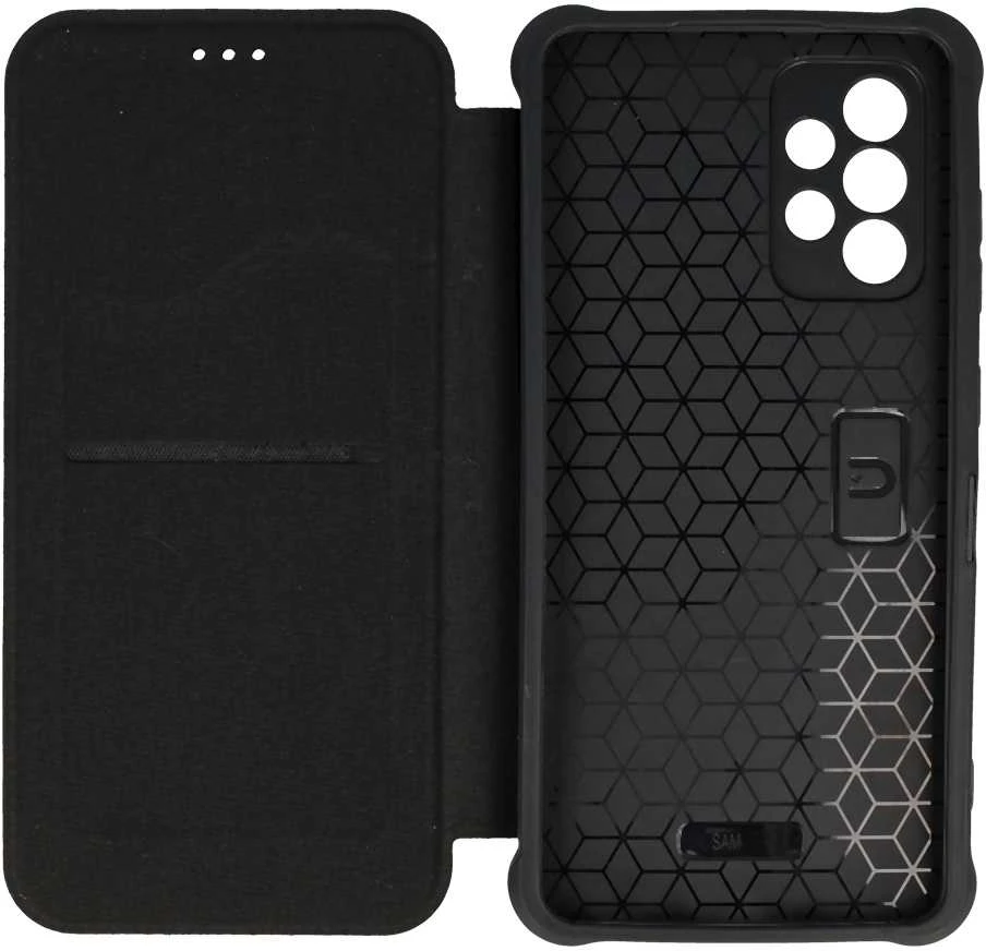 Fusion Accessories Topt Razor Leather Book dėklas skirtas Samsung Galaxy S23 FE juodos spalvos