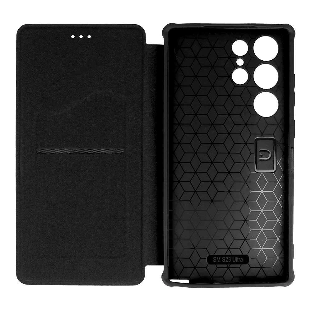 Fusion Accessories Topt Razor Leather Book dėklas skirtas Xiaomi Redmi Note 13 4G juodos spalvos
