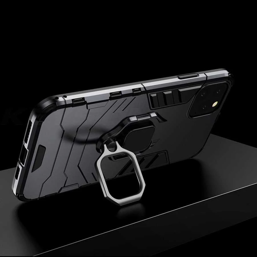 Fusion Accessories Topt Ring Armor dėklas skirtas Apple iPhone 14 Pro juodos spalvos