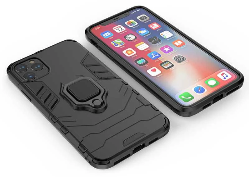 Toptel Topt Ring Armor dėklas skirtas Apple iPhone 15 Pro juodos spalvos