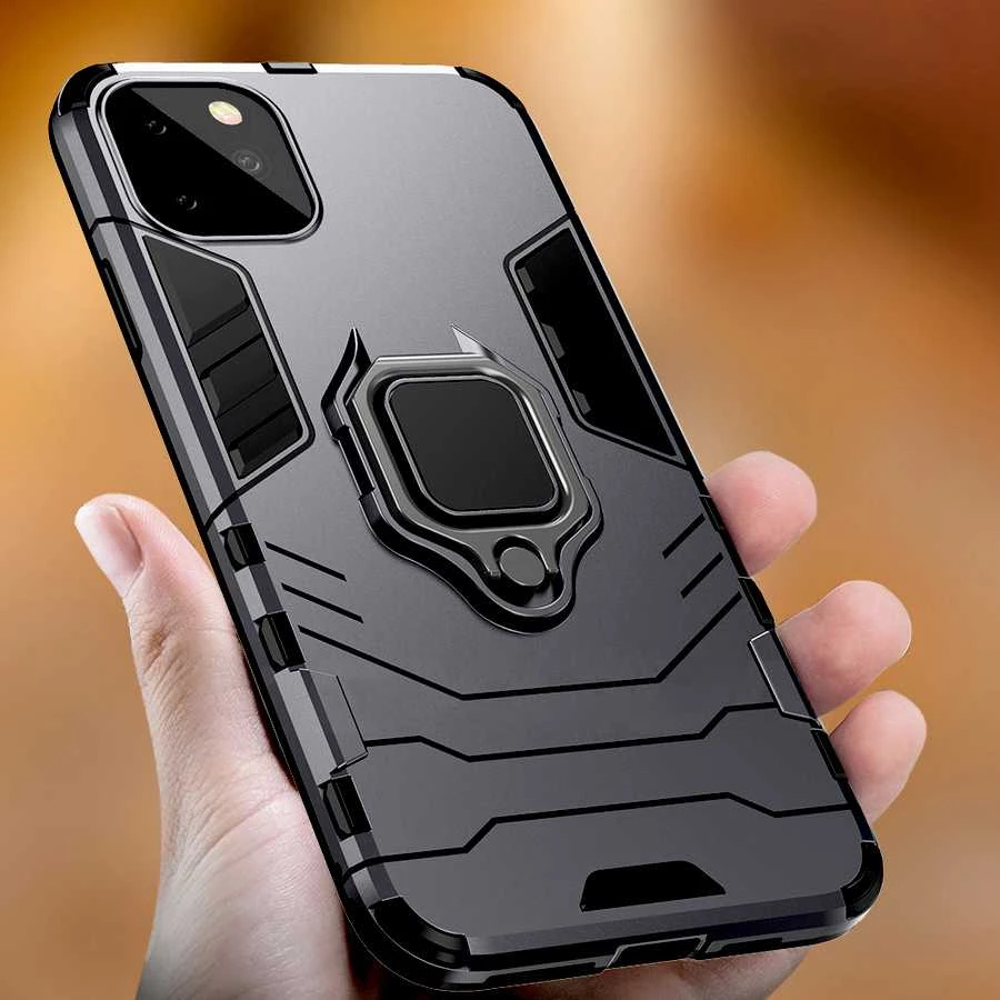 Fusion Accessories Topt Ring Armor dėklas skirtas Xiaomi 14T juodos spalvos