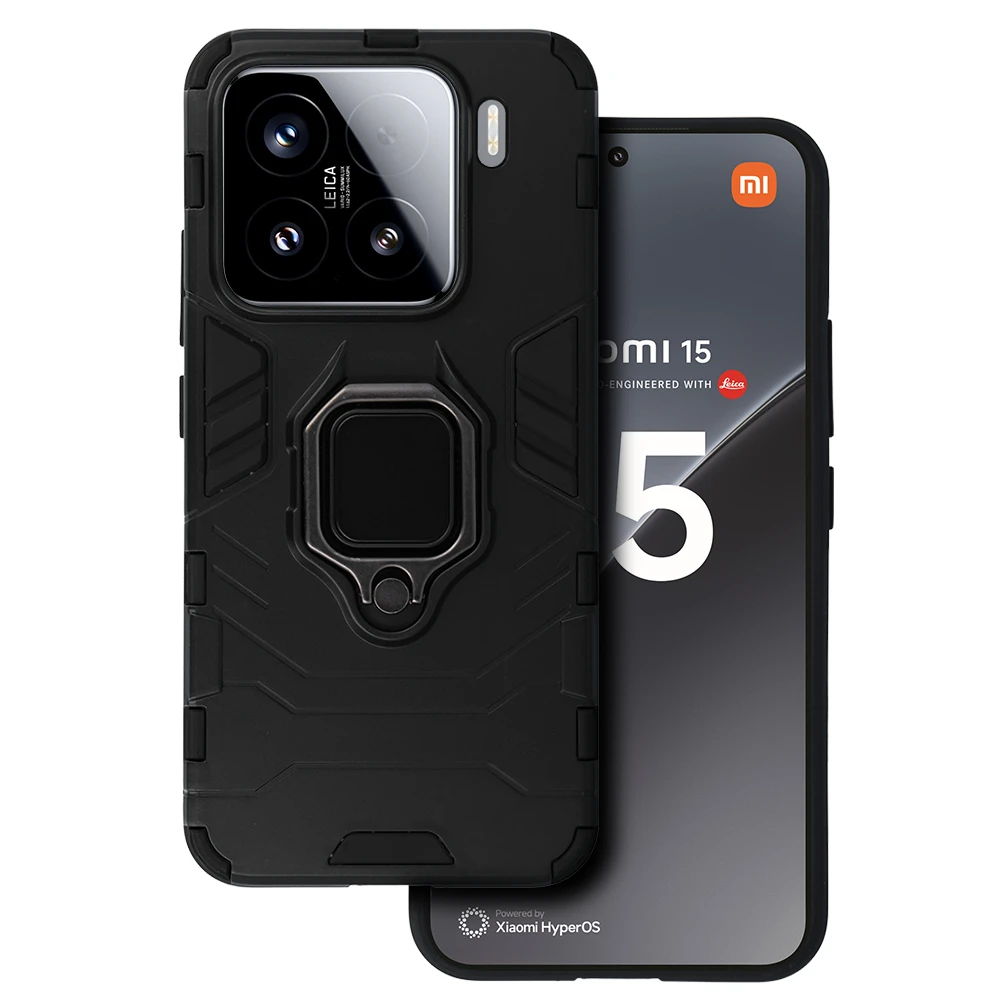 Toptel Ring Armor dėklas skirtas Xiaomi 15 5G juodos spalvos