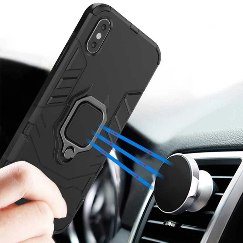 Fusion Accessories Topt Ring Armor dėklas skirtas Xiaomi Redmi Note 12 5G/Poco X5 juodos spalvos