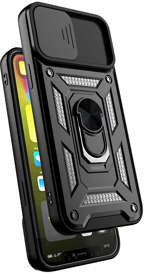 Toptel Topt Slide Camera Armor Dėklas skirtas Apple iPhone 17 Pro Max juodos spalvos