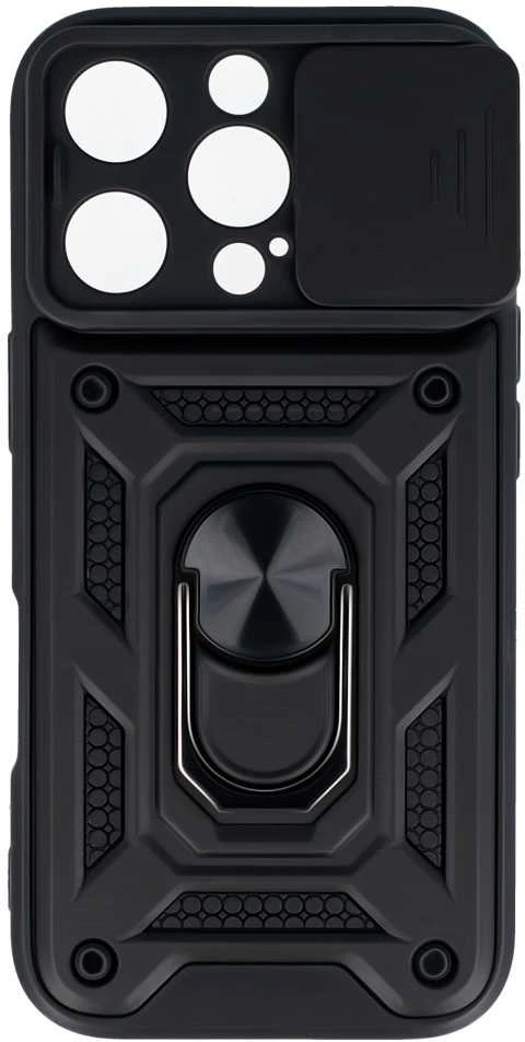 Fusion Accessories Topt Slide Camera Armor dėklas skirtas Apple iPhone 16 Pro Max juodos spalvos