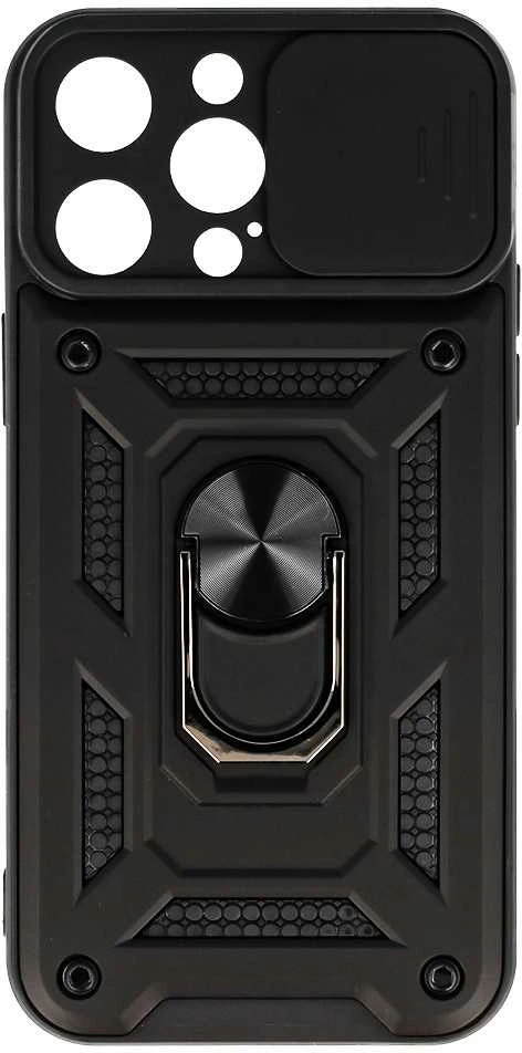 Fusion Accessories Topt Slide Camera Armor dėklas skirtas Apple iPhone 14 Pro juodos spalvos