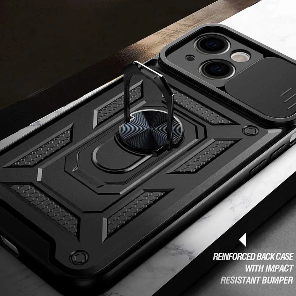 Toptel Topt Slide Camera Armor Dėklas skirtas Apple iPhone 17 Pro Max juodos spalvos