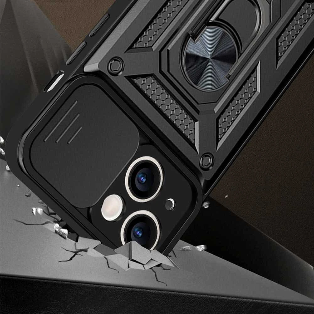 Fusion Accessories Topt Slide Camera Armor dėklas skirtas Oppo A59 juodos spalvos